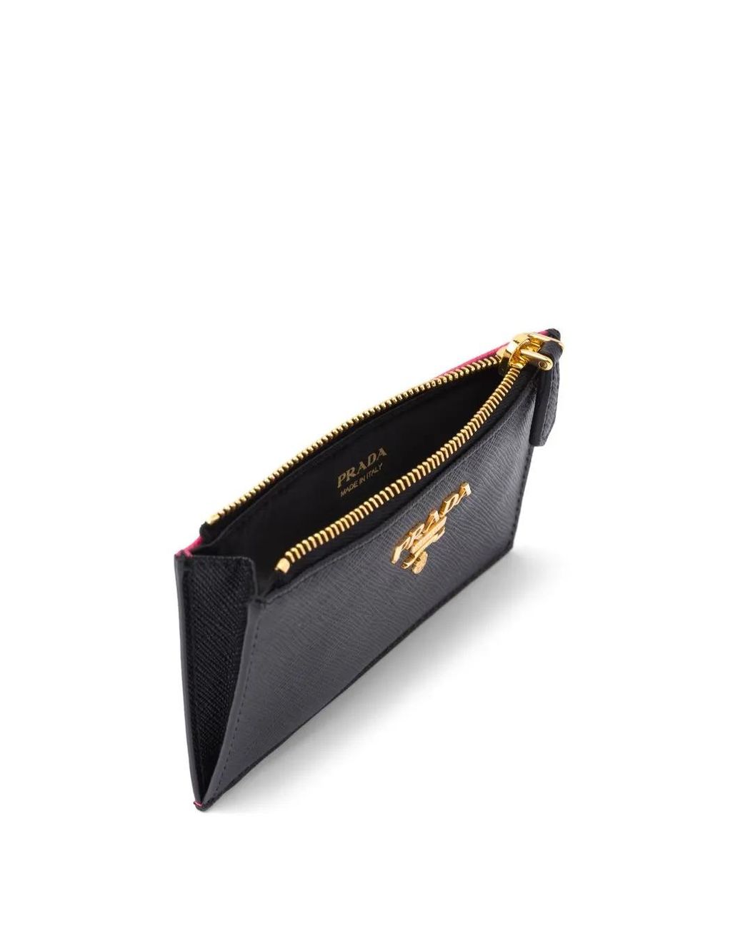Prada Blue Saffiano-Leather Card Holder