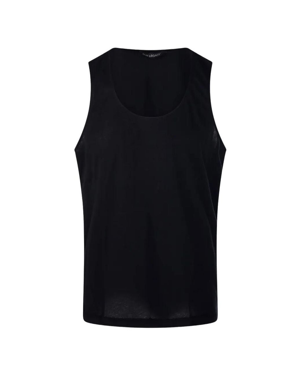 Our Legacy Black Round-Neck Tank Top for men