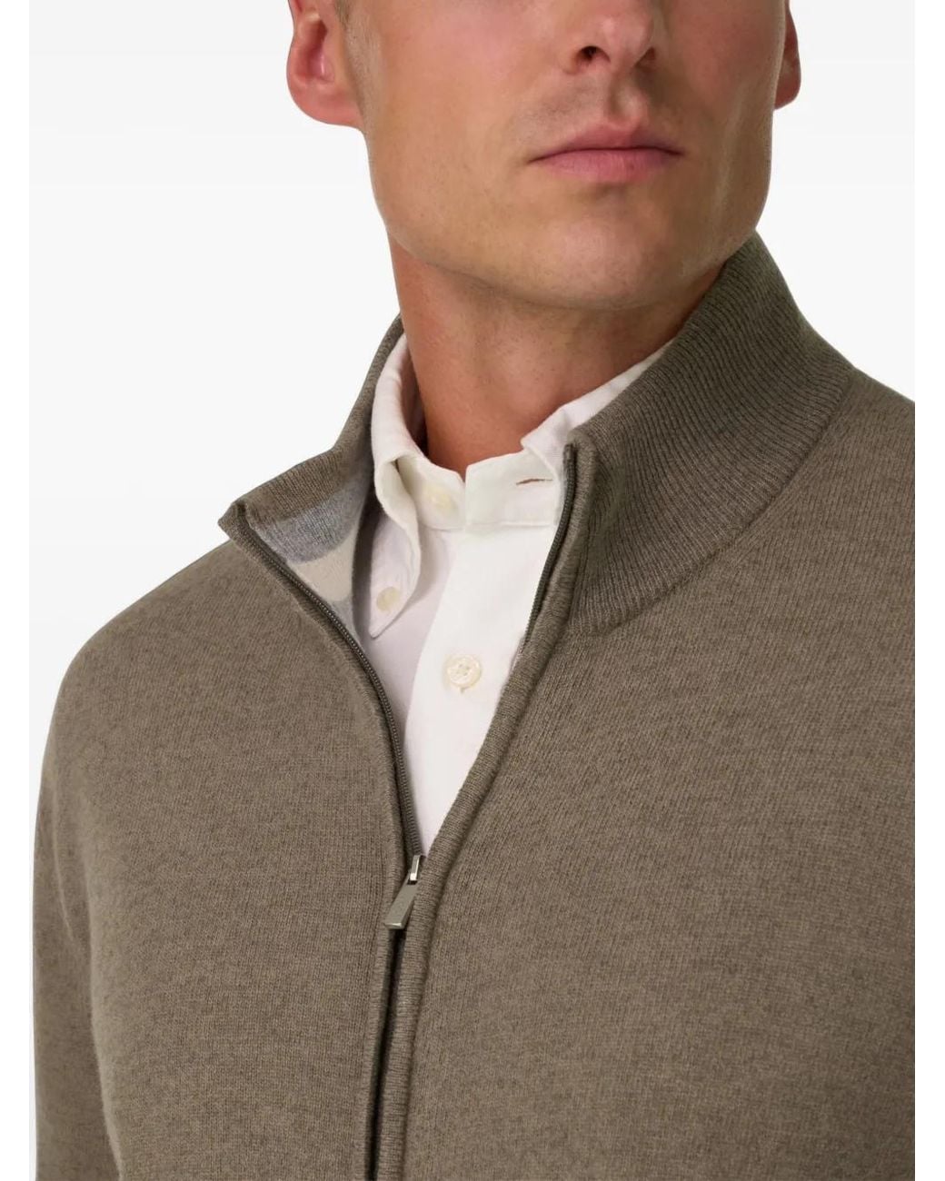 Boggi Brown Full-Zip Jumper for men