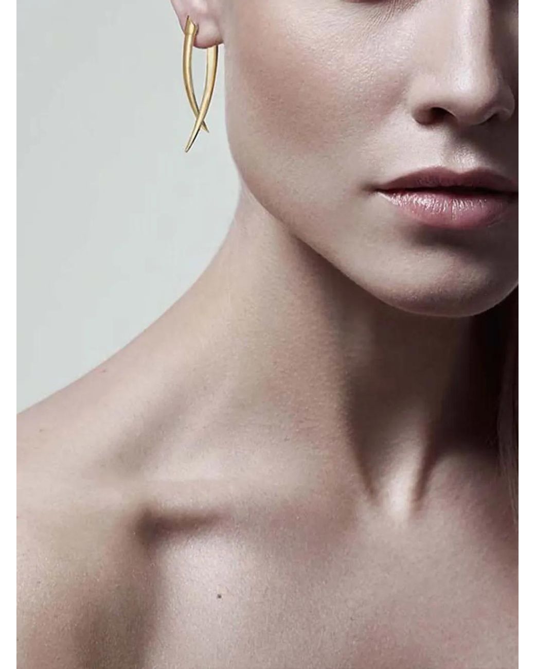 Shaun Leane Metallic Sabre Crossover Drop Earrings