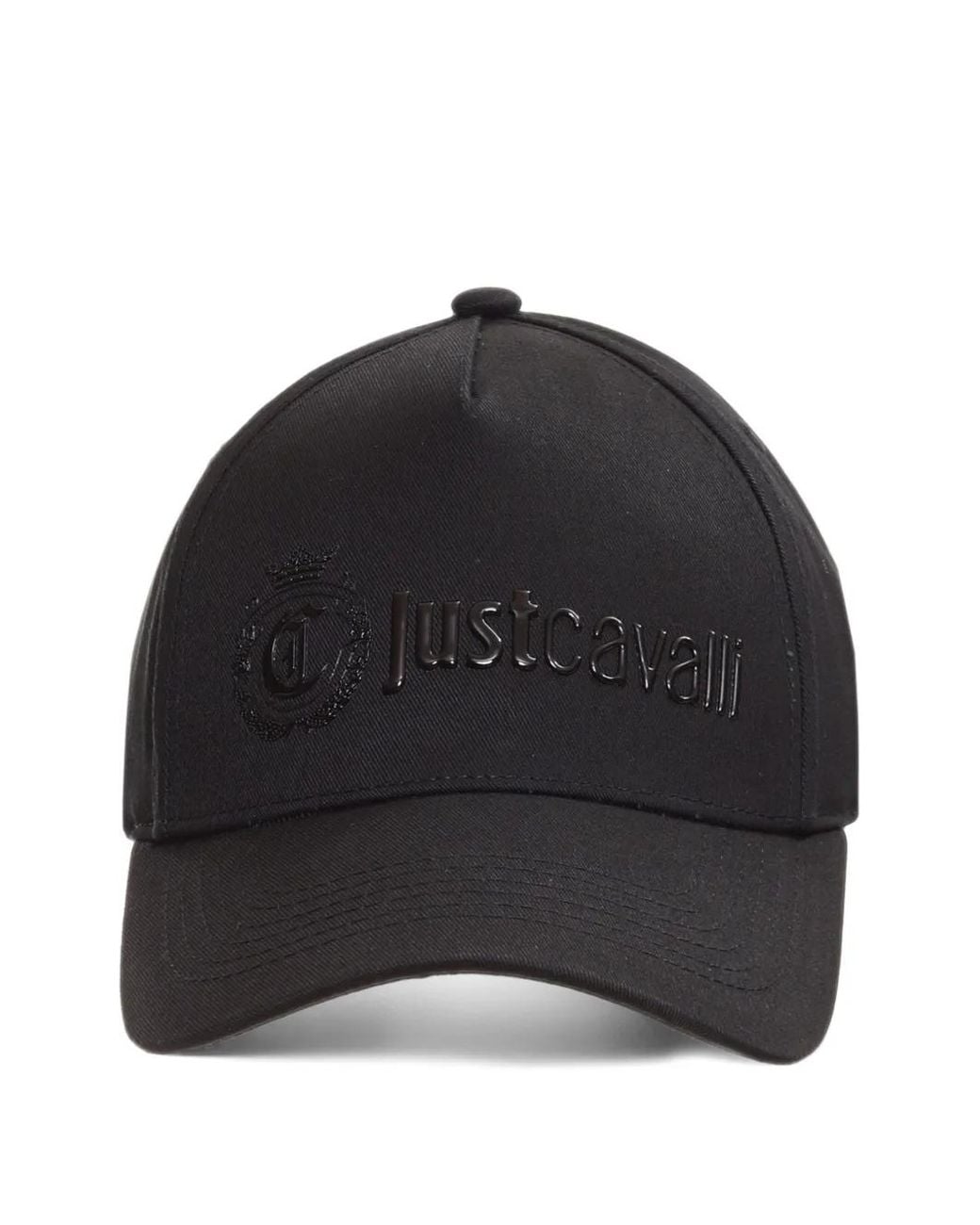 Just Cavalli Black Logo-Detail Baseball Cap for men