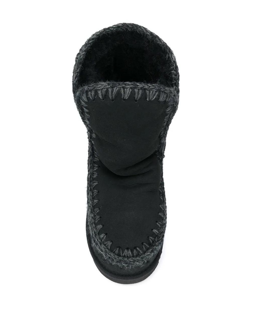 Mou Black Woven Detail Boots