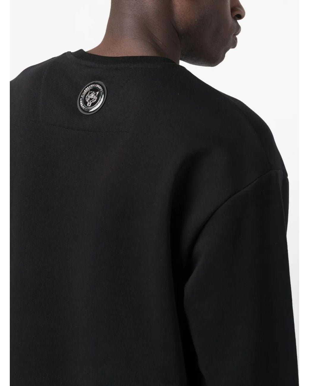 Philipp Plein Black Ls Scratch Logo-Print Sweatshirt for men