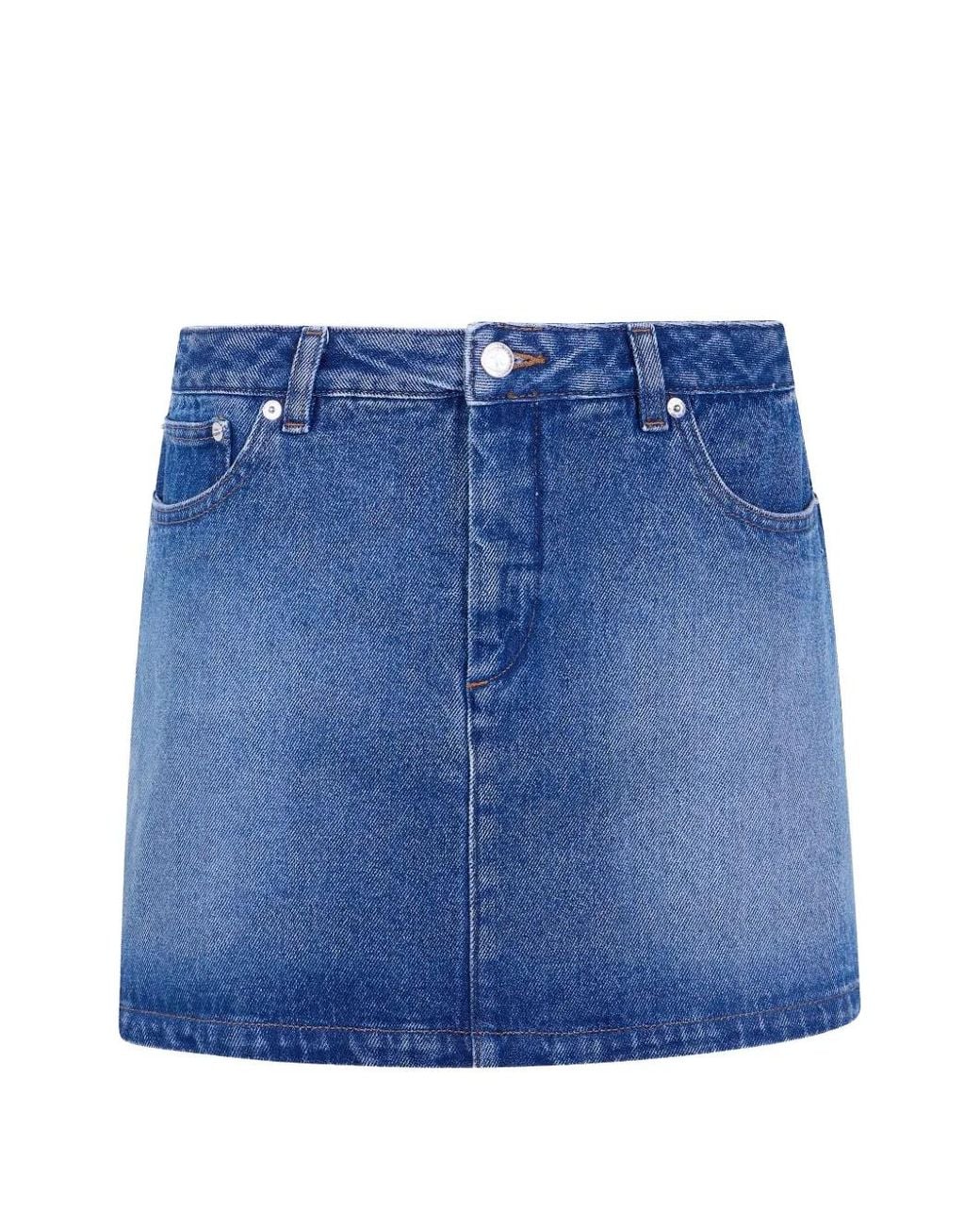 A.P.C. Blue A-Line Denim Skirt