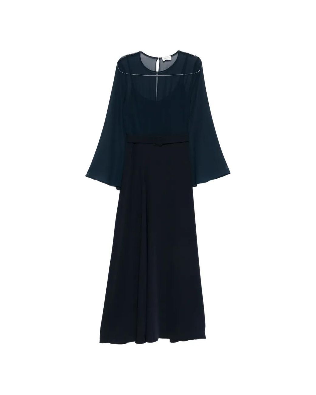 P.A.R.O.S.H. Blue Crew-Neck Maxi Dress
