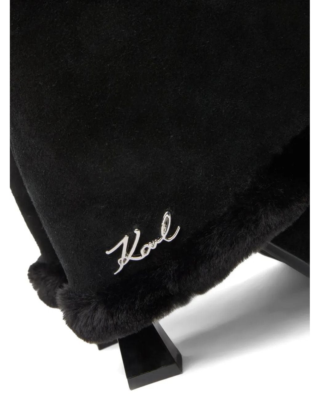 Karl Lagerfeld Black Debutante Fold-Down High-Leg Boots