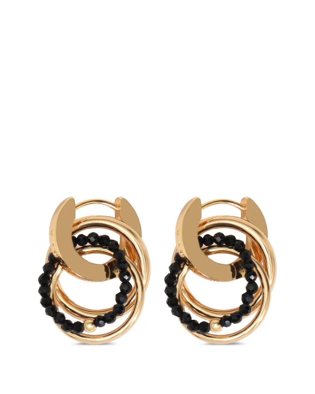 Bimba Y Lola Metallic Medium Multi-Hoop Earrings With Crystals