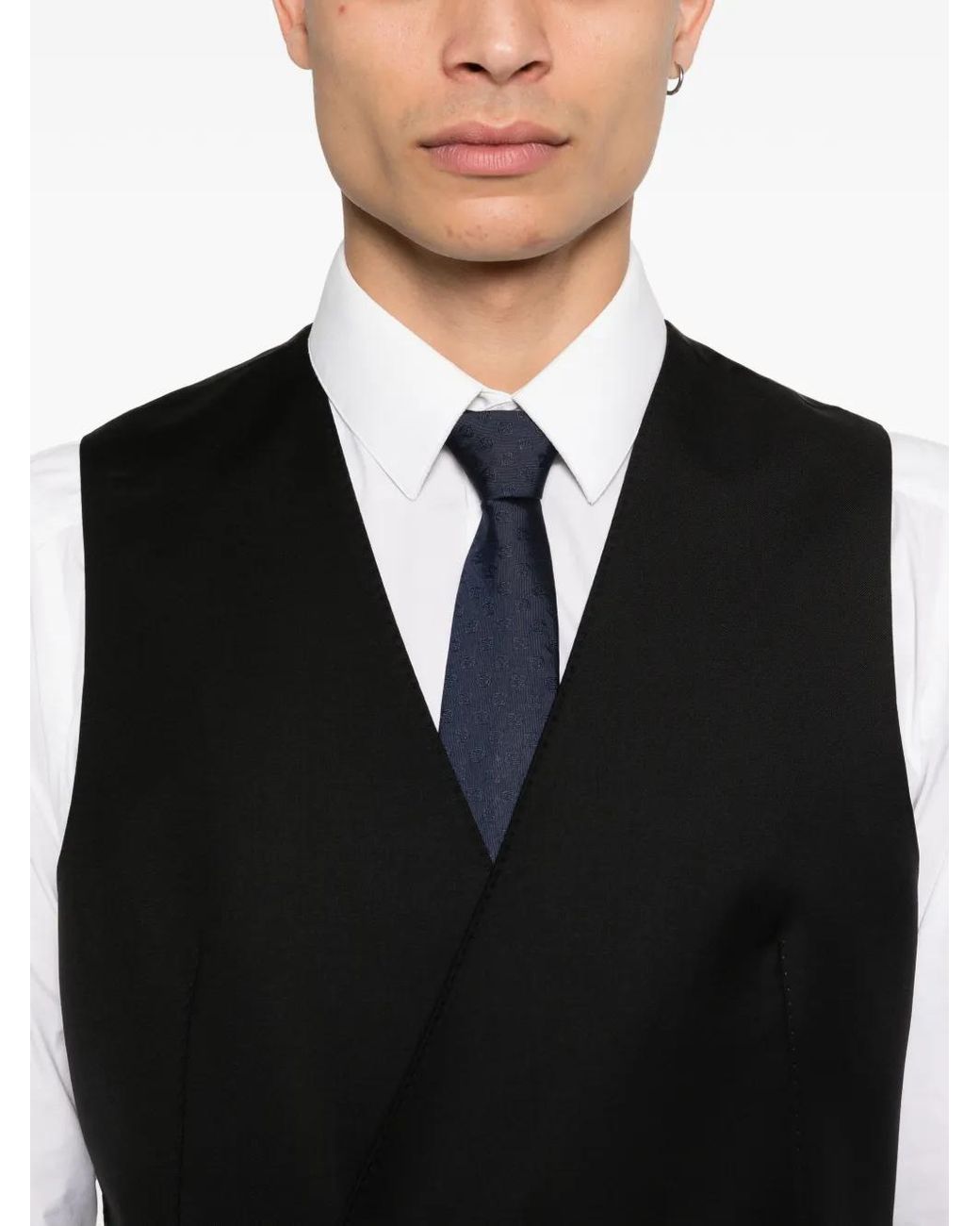 Tagliatore Black Button Waistcoat for men