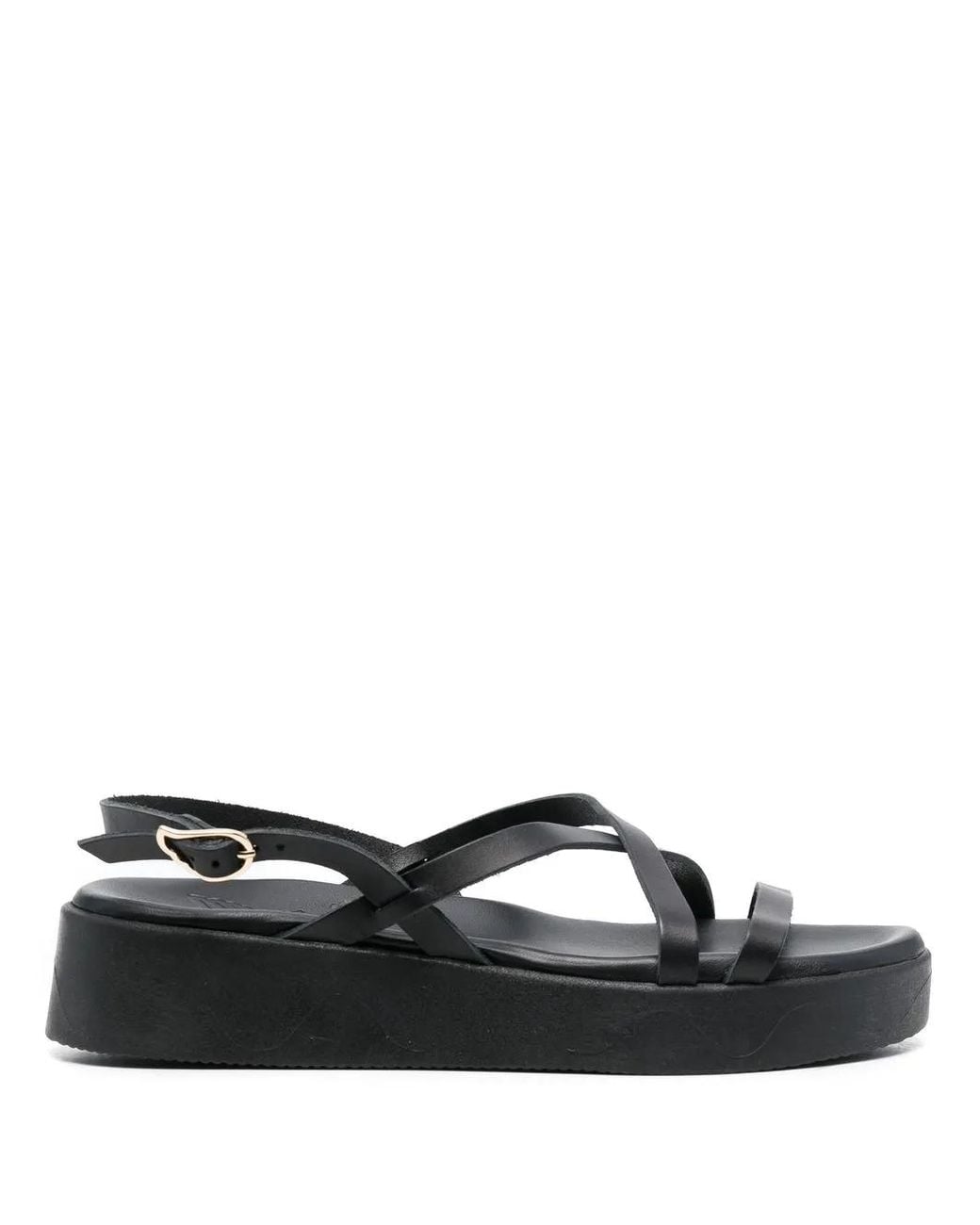 Ancient Greek Sandals Black Silia Slingback Sandals