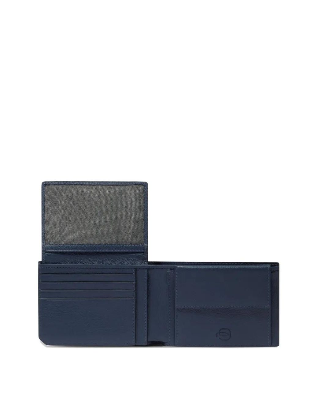 Piquadro Blue Grained Texture Wallet for men