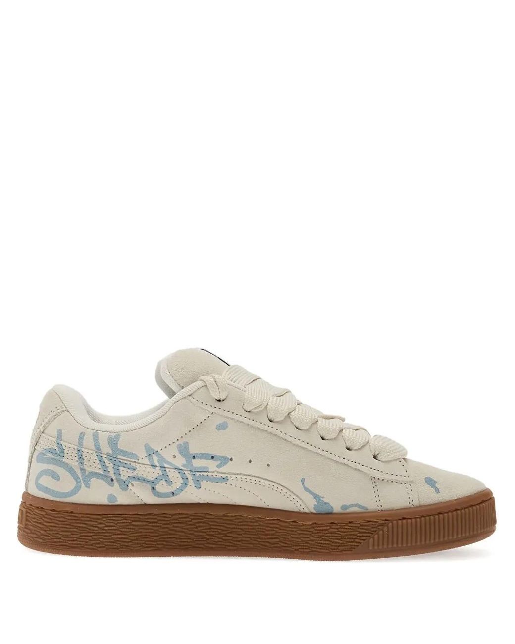 PUMA White Suede Xl Splatters Sneakers