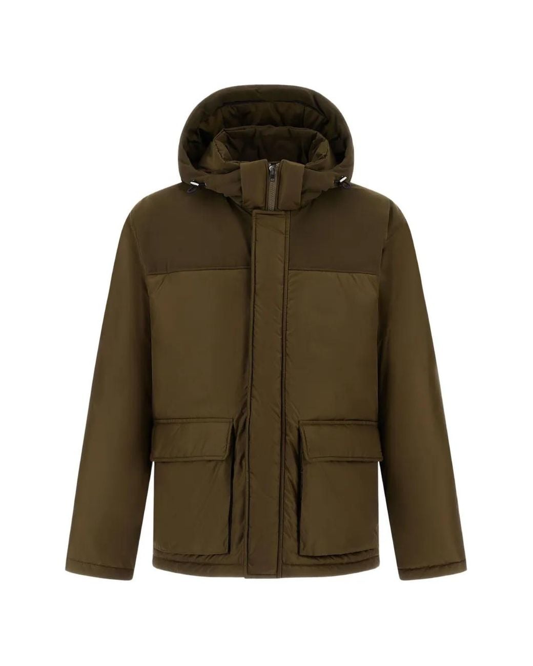 Parka Con Cappuccio E Inserti di Herno in Green da Uomo