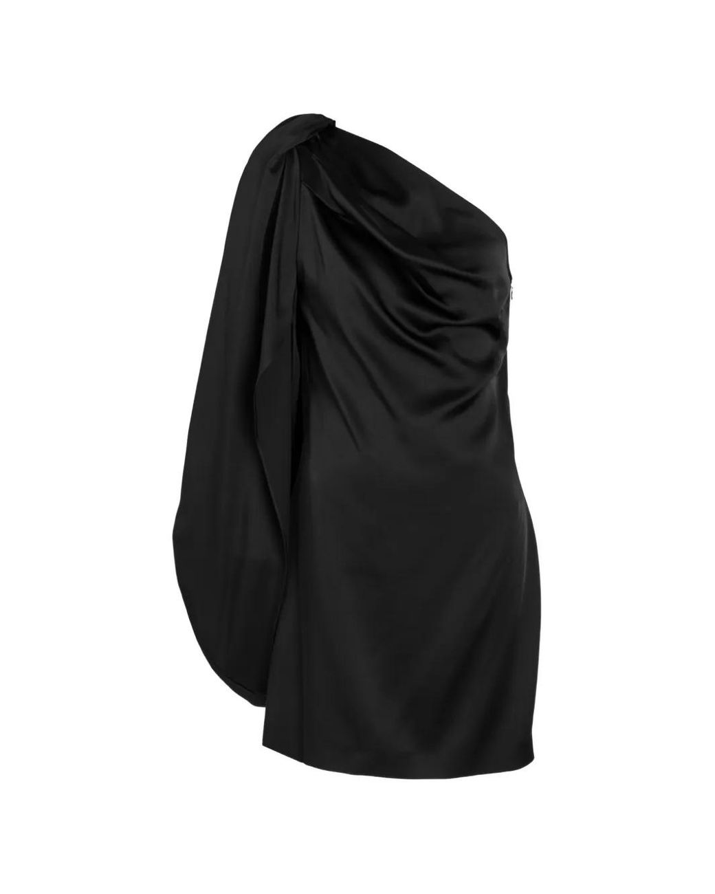 Stella McCartney Black Draped Satin-Crepe Mini Dress