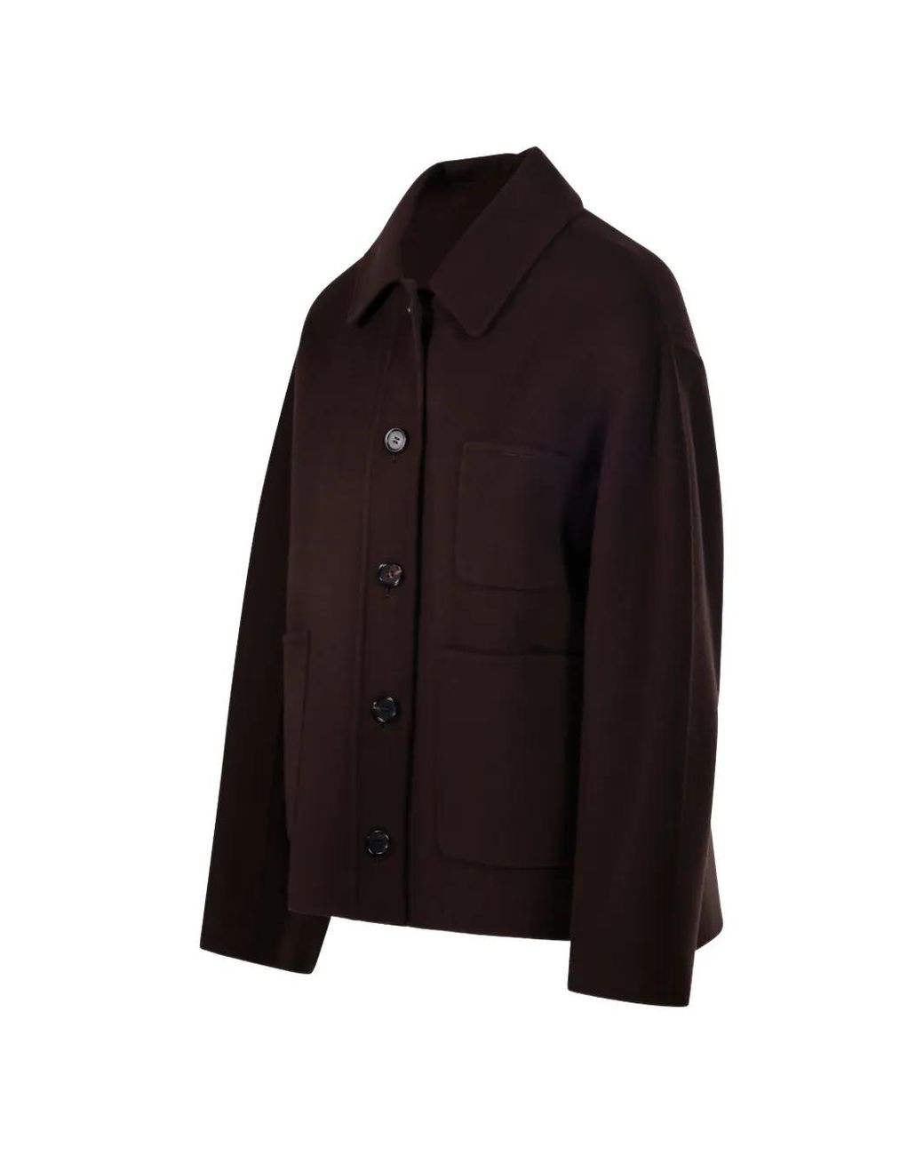 Max Mara Black Button-Up Patch-Pocket Jacket