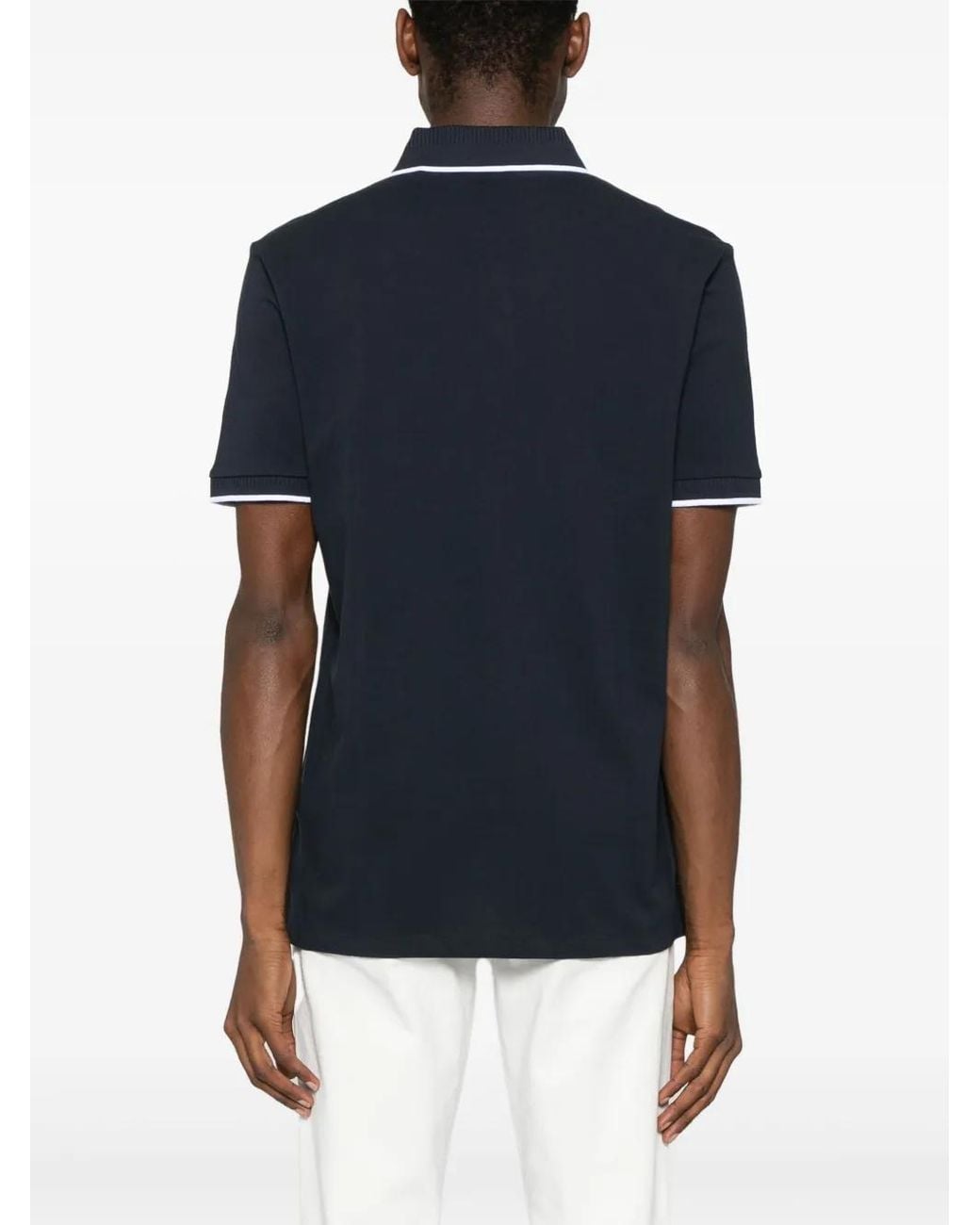HUGO Black Cotton-Piqué Slim-Fit Polo Shirt With Logo Label for men