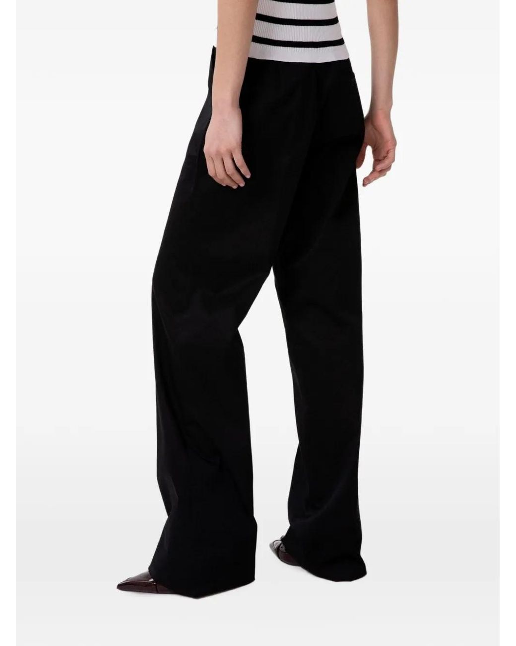 Gaelle Paris Black Straight-Fit Trousers