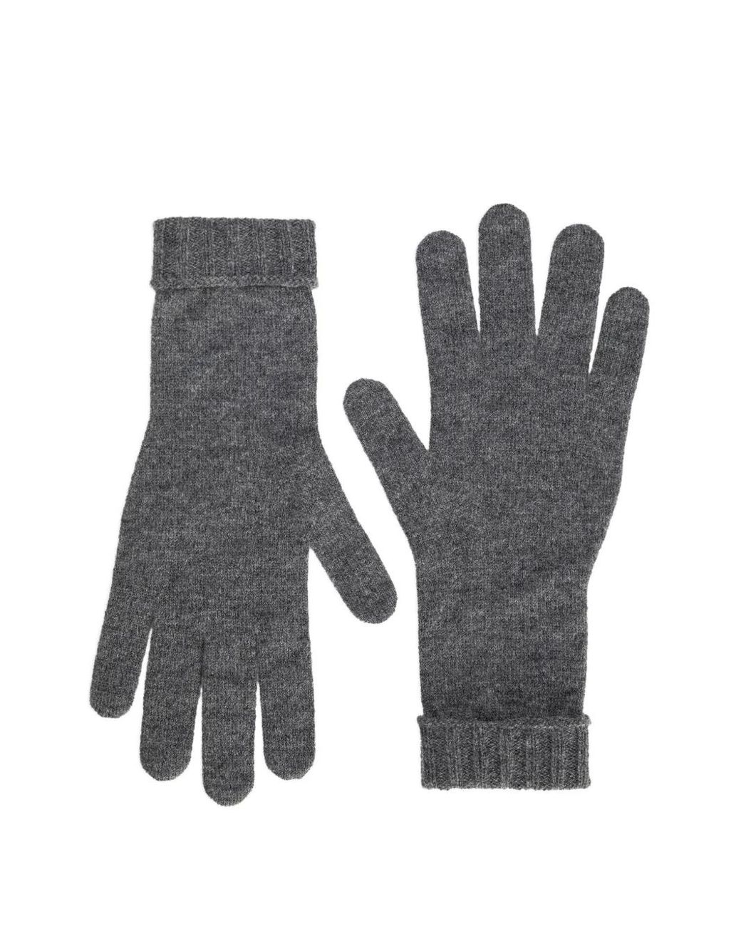 Dolce & Gabbana Gray Ribbed-Cuff Gloves