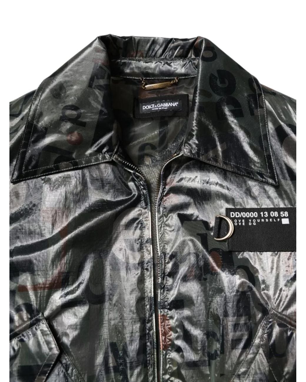 Dolce & Gabbana Black Logo-Print Bomber Jacket for men