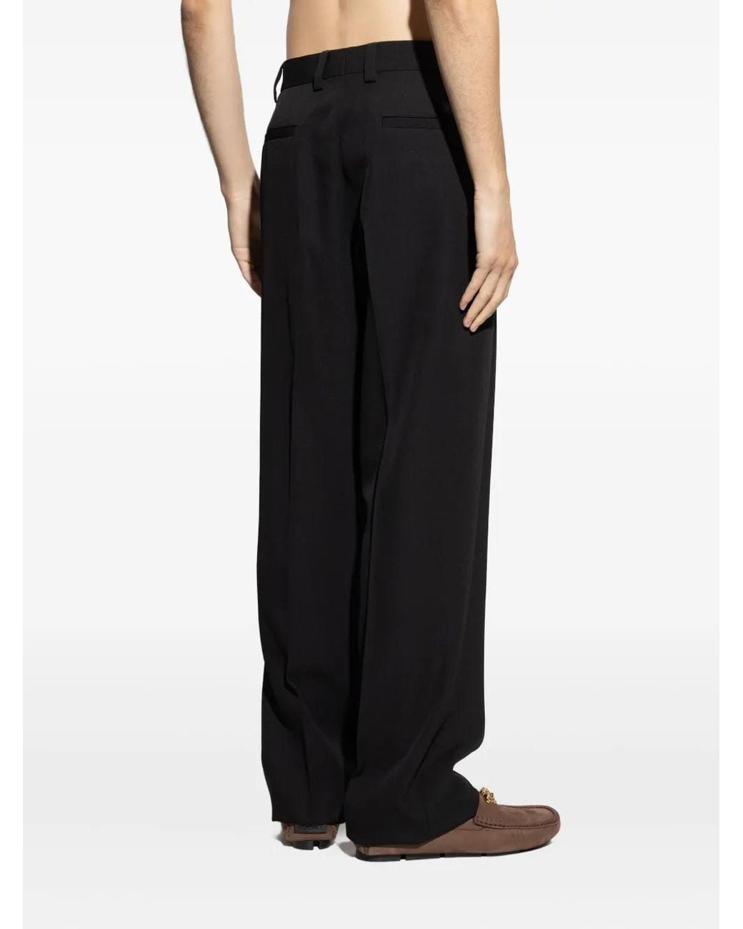 Versace Black Wool Formal Pants for men
