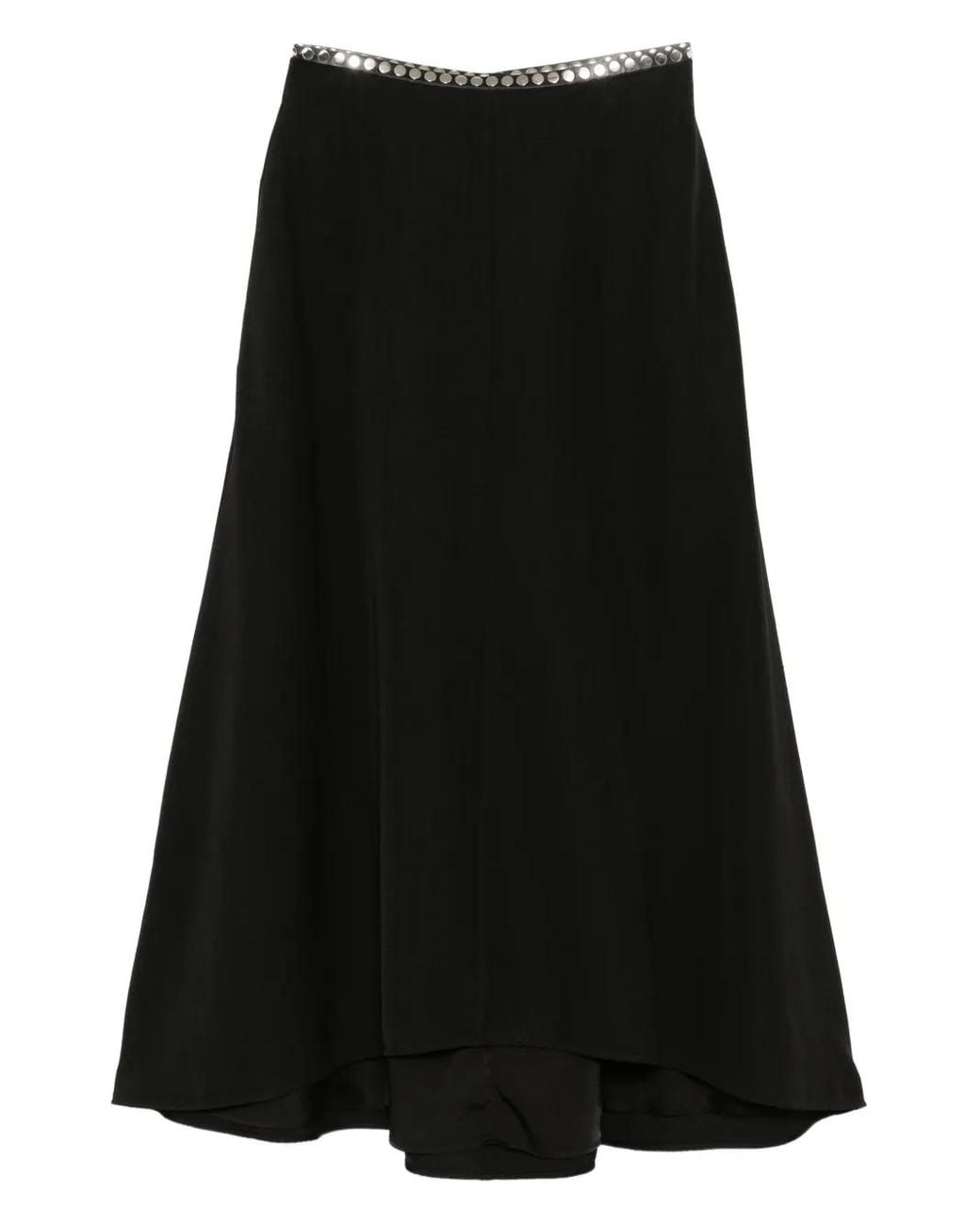 Jil Sander Black Buttoned-Waist Skirt