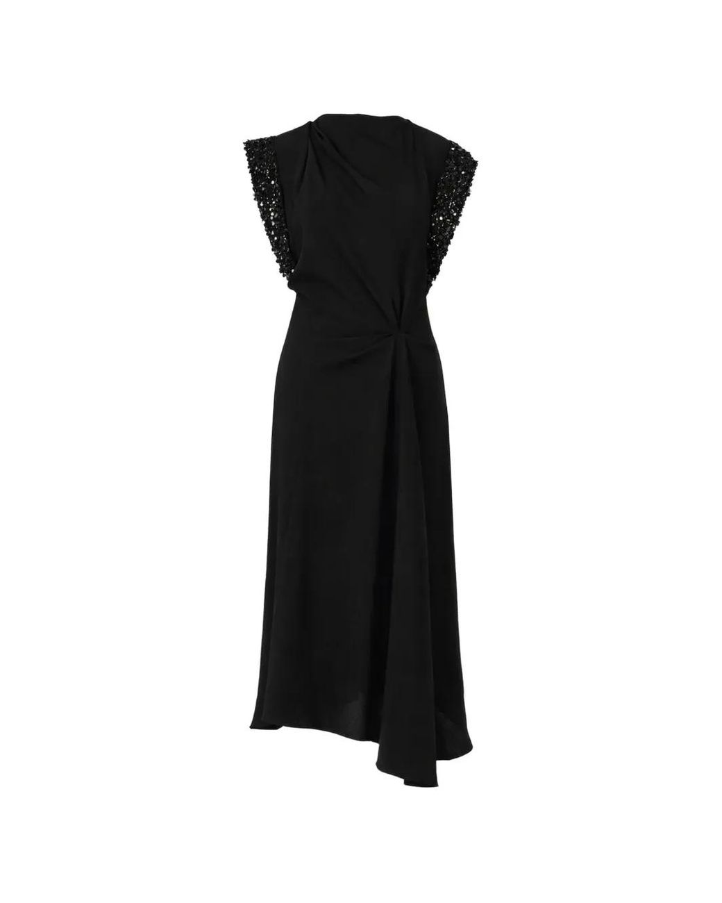 princess polly baby blue dress Isabel Marant Sequin-Detail Asymmetric Dress in Black