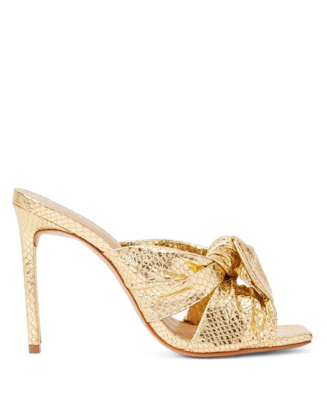 105mm Metallic Leather & Crystal Sandals