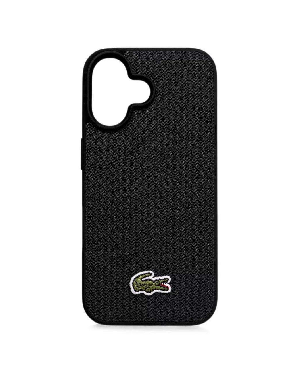 Lacoste Black Logo-Patch Piqué Iphone 16 Case