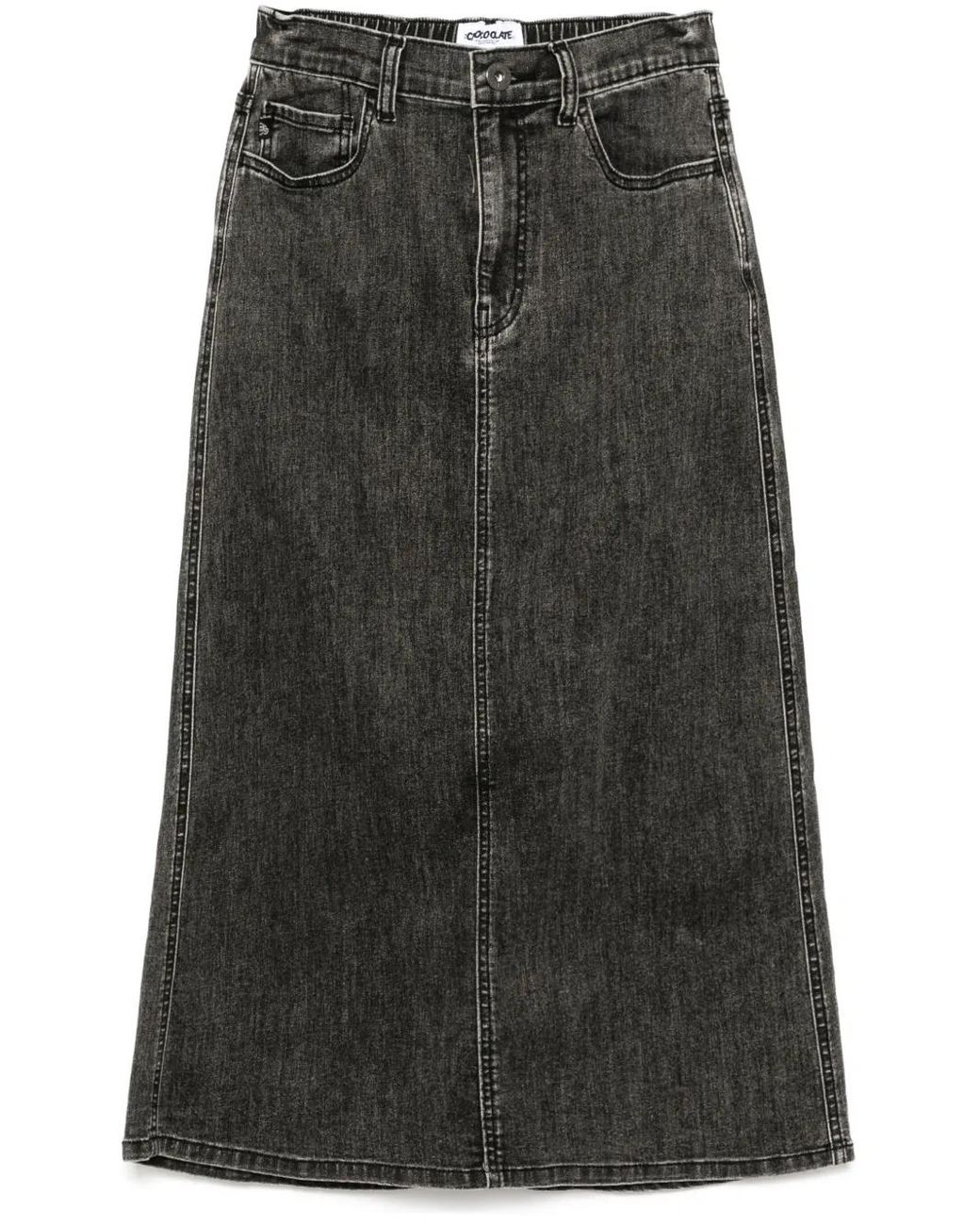 Chocoolate Black Denim Skirt