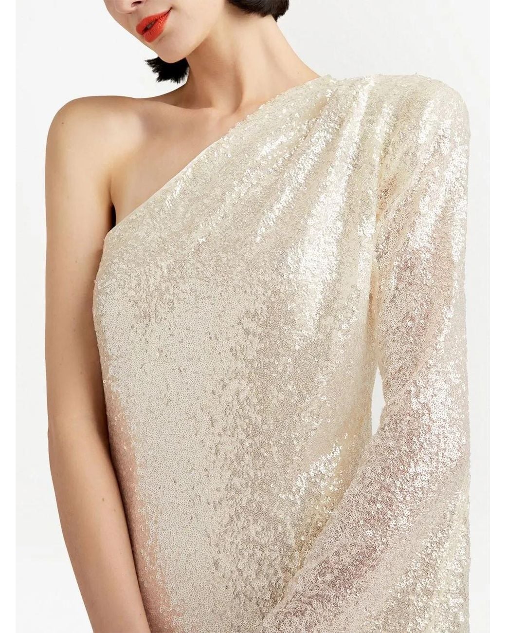 Cinq À Sept White Angeline Gown Sequin Long Dress