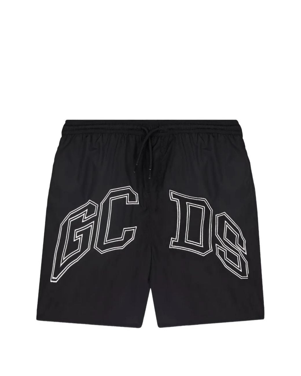 Gcds Black Logo-Print Drawstring Swim Shorts for men