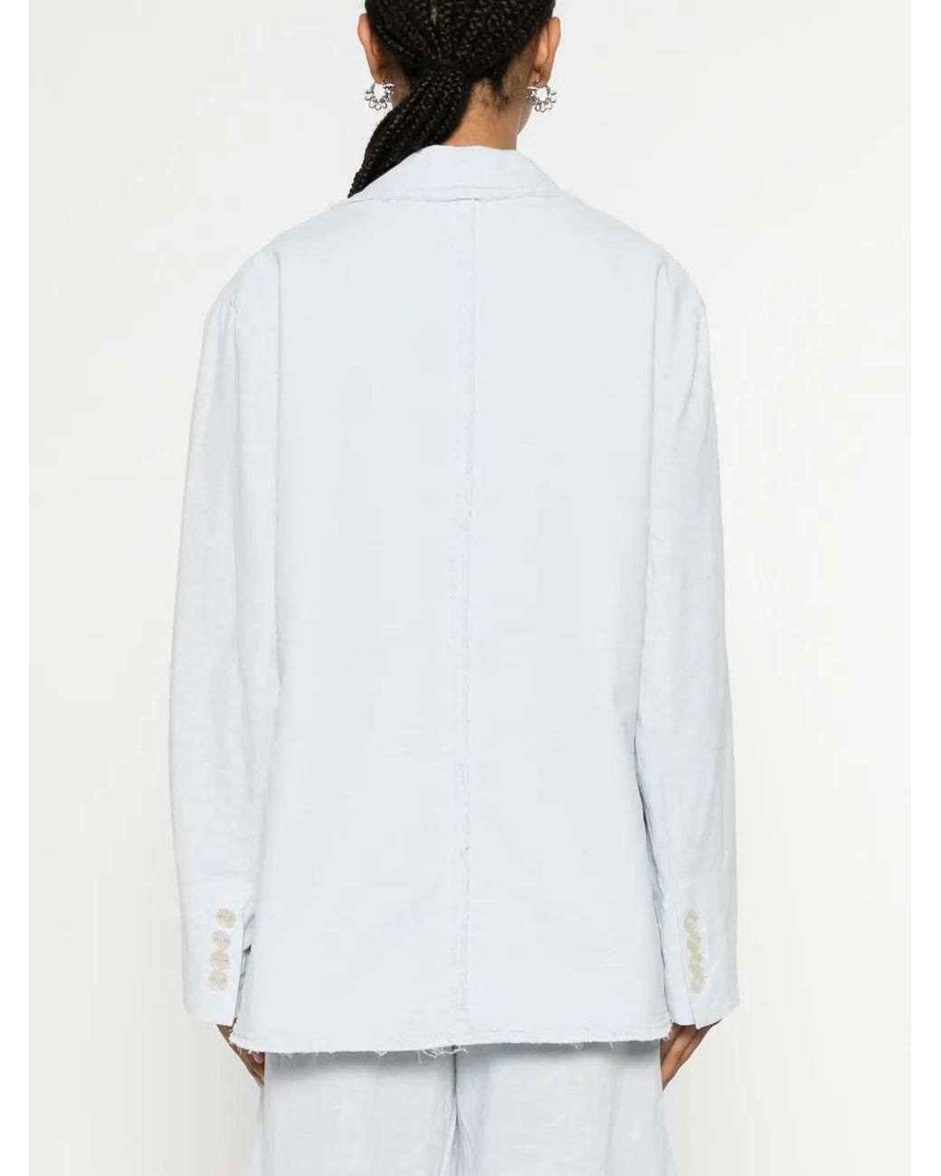 Acne White Single-Breasted Blazer