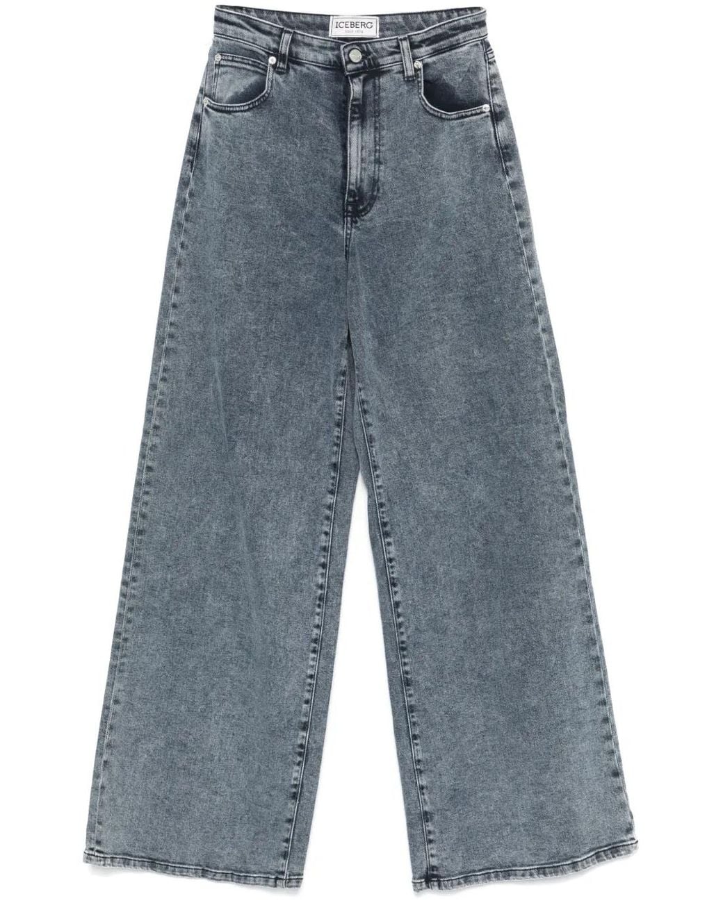 Iceberg Blue Five-Pocket Flared Jeans