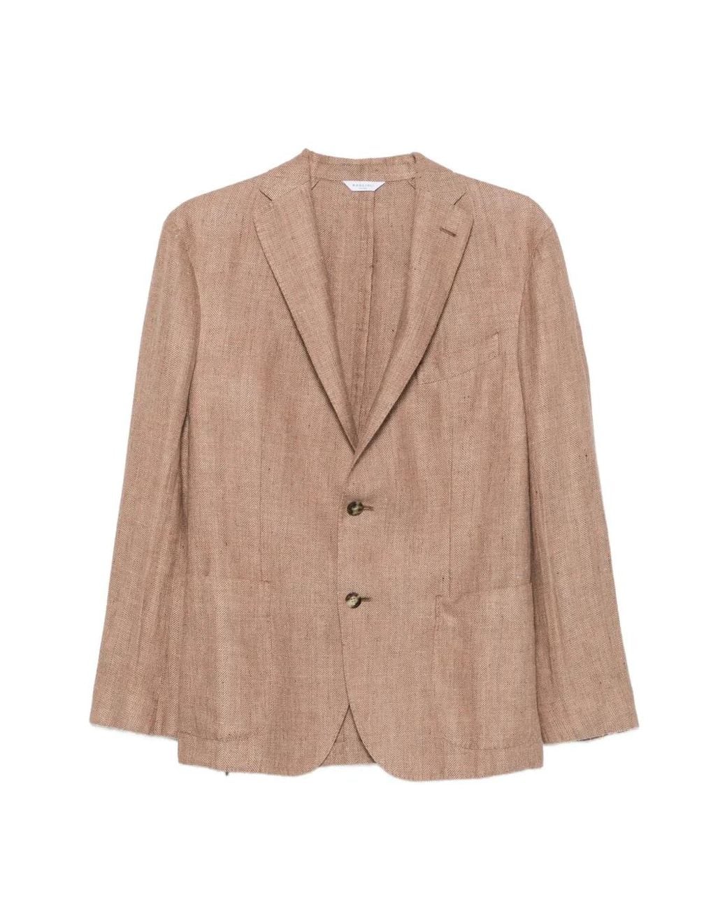 Boglioli Natural Blazer Boutonné À Chevrons for men