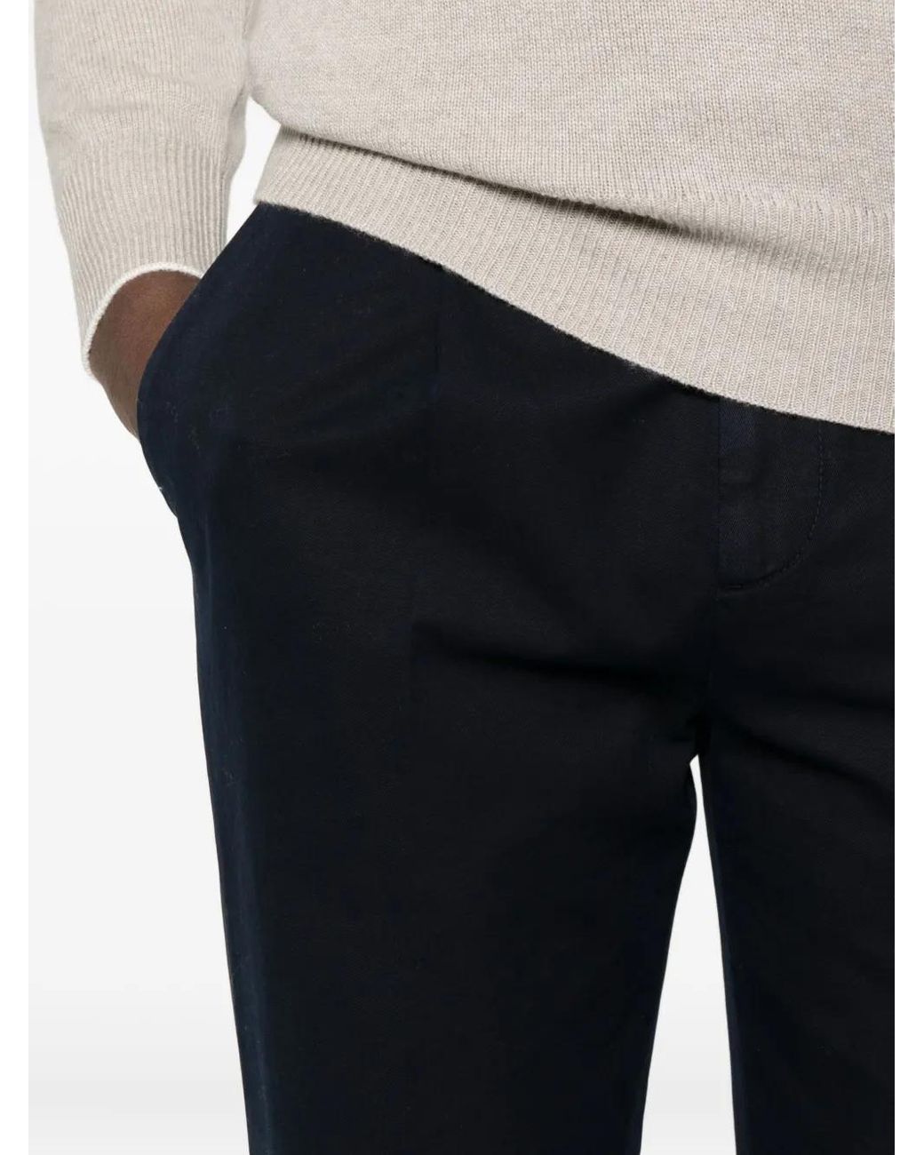 Brunello Cucinelli Blue Pleated Trousers for men