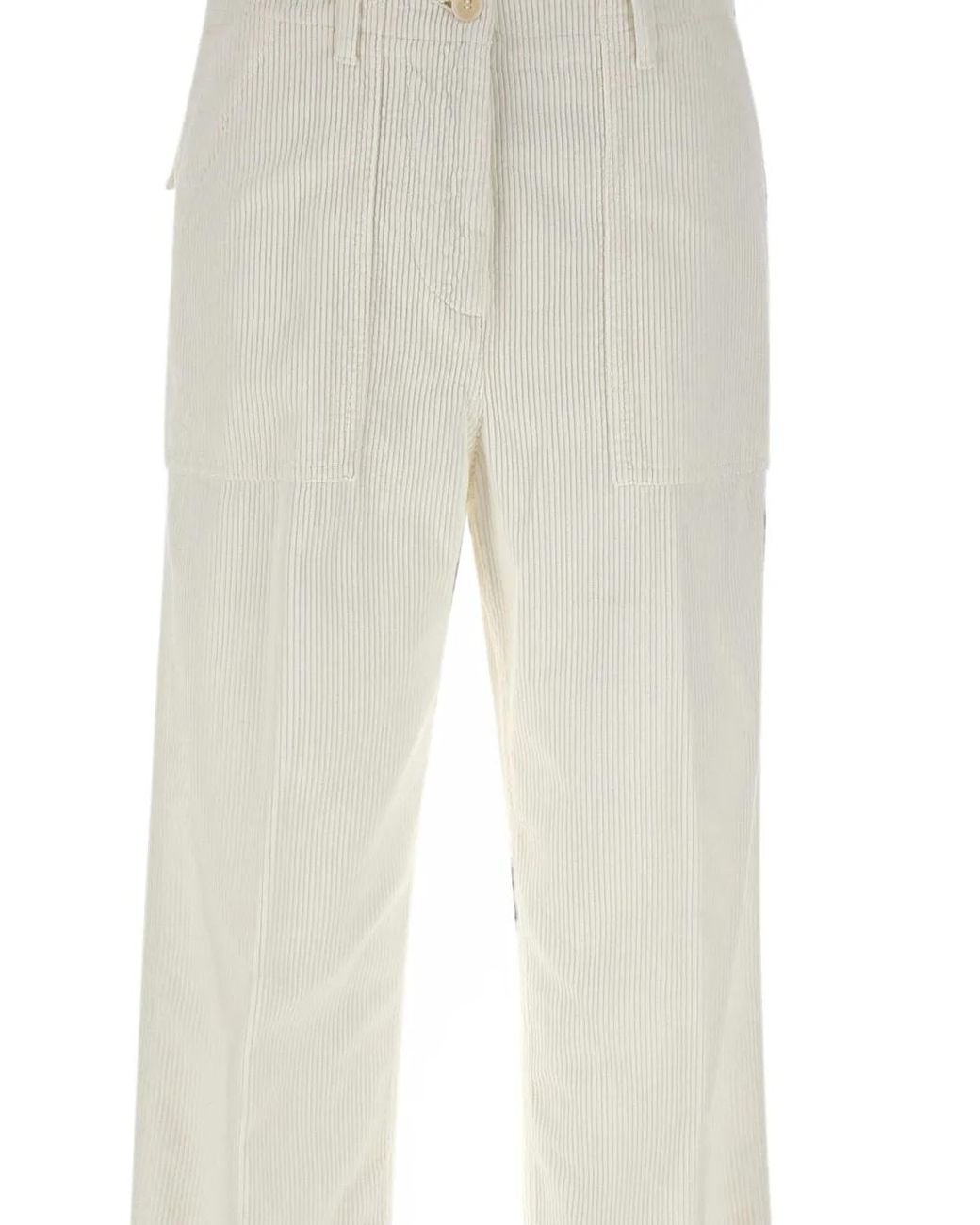 Aspesi White Corduroy Trousers