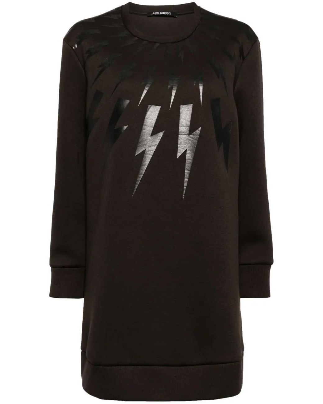 Neil Barrett Black Lightening Bold Printed Minidress