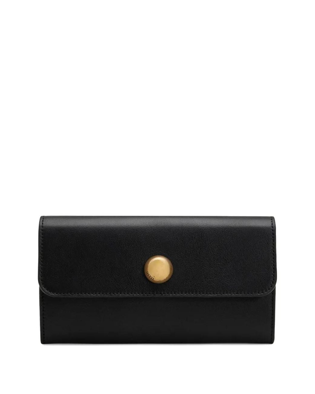 AMI Black Carrousel Leather Continental Wallet