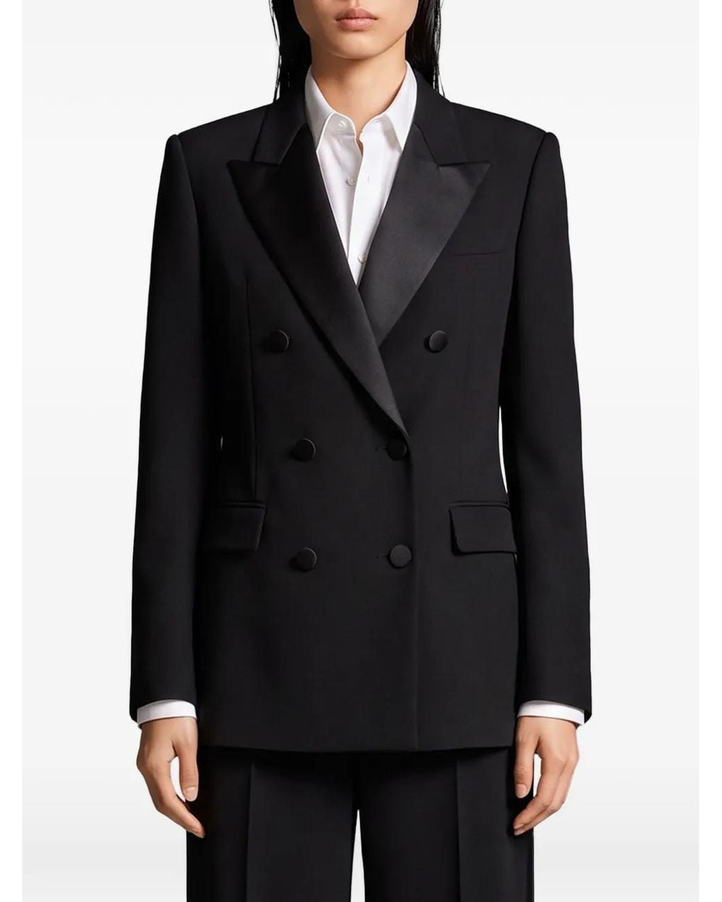 SUTTON NEW YORK Black Double-Breasted Peak-Lapel Blazer