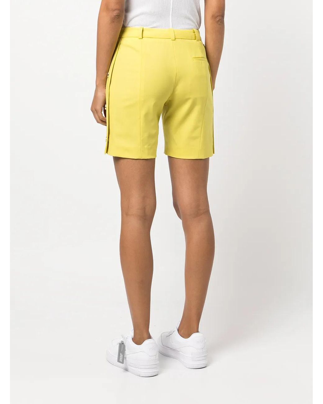 Monse Yellow Side-Button Tailored Shorts