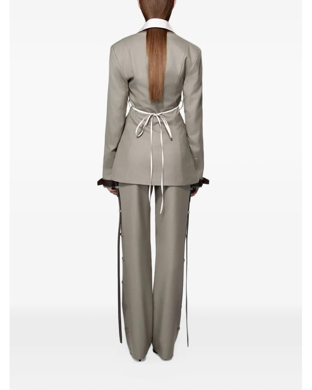 SRVC Studio Gray Serpentine Cut-Out Tailored Jacket