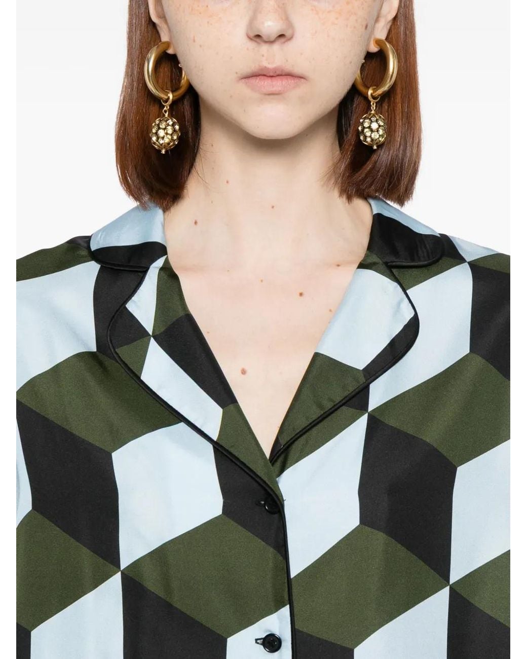 Cynthia Rowley Green The Illusion Shirt