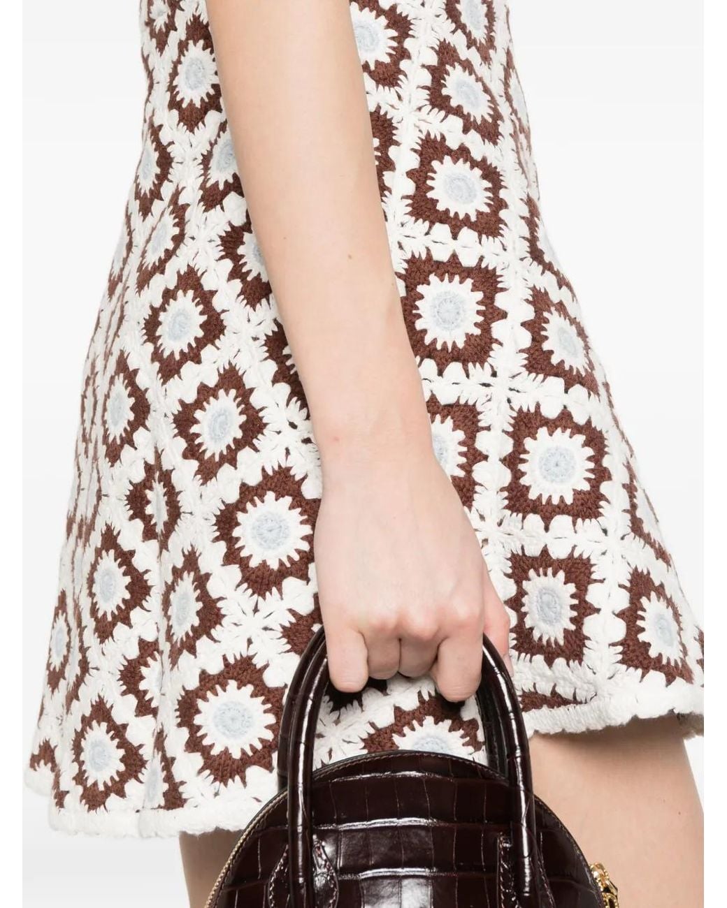 Maje White Floral Crochet Dress