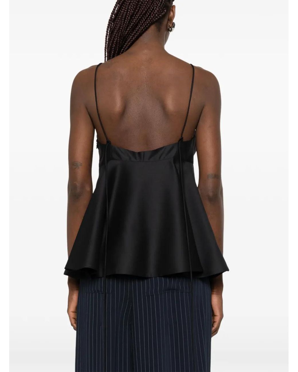 Rohe Black Bustier Peplum Top