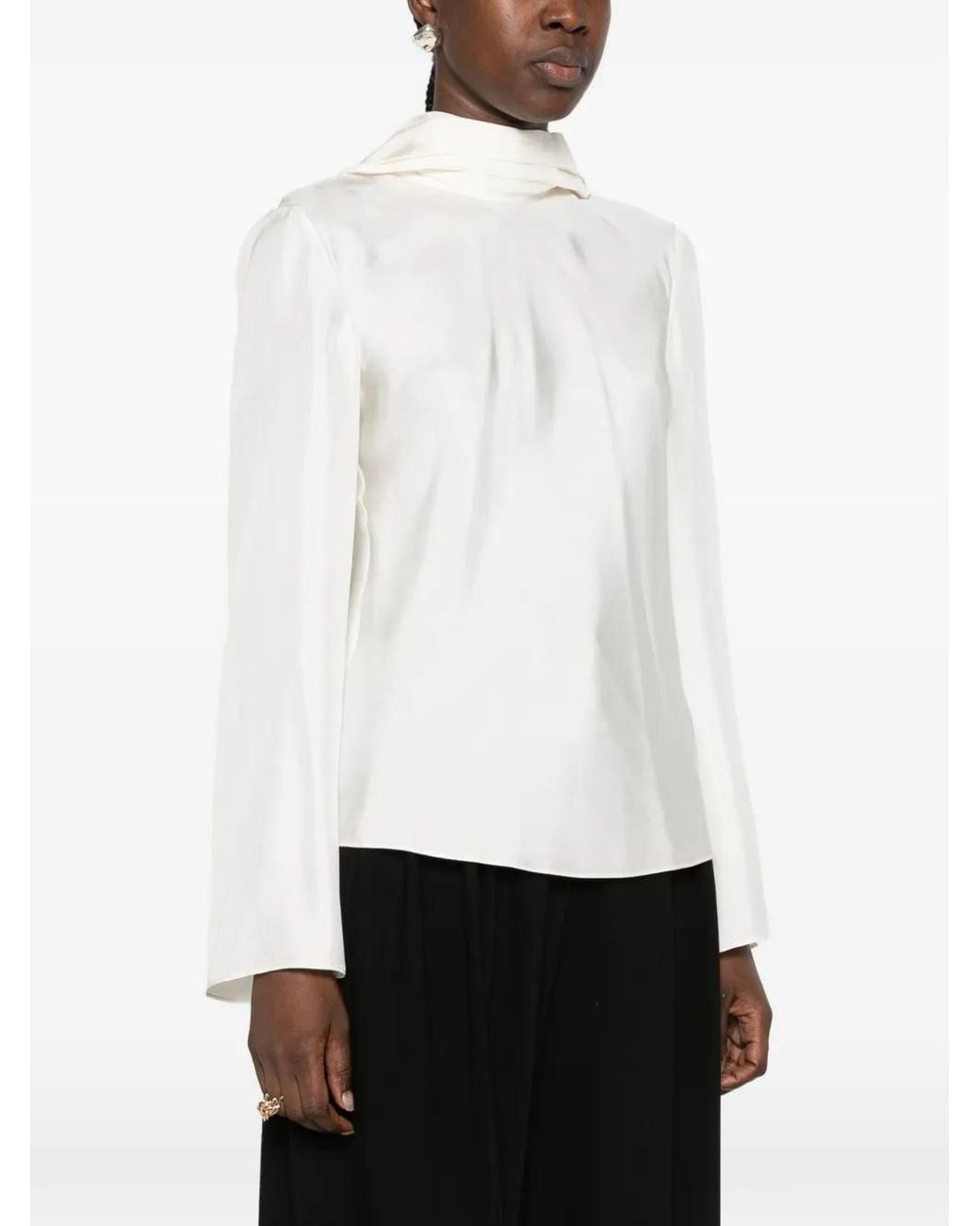 Rohe White Pussy-Bow Blouse