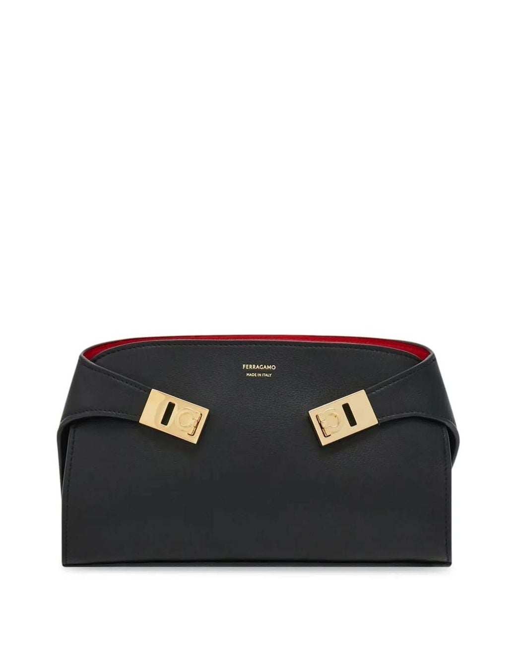 Ferragamo Black Wraparound Mini Leather Crossbody Handbag