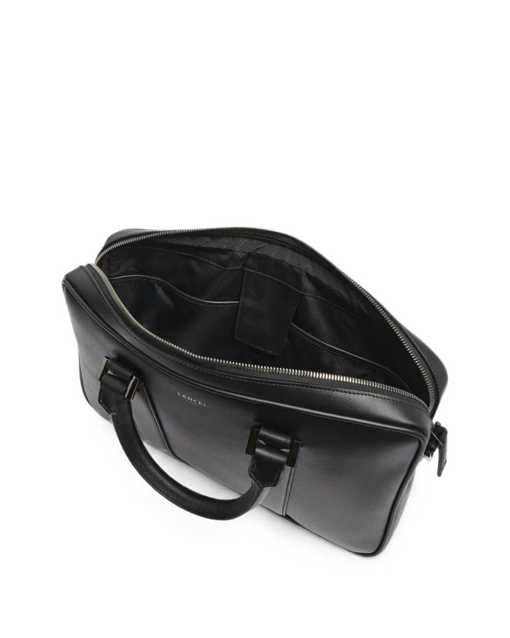 Lancel Black Edgard Smooth-Leather Laptop Bag for men