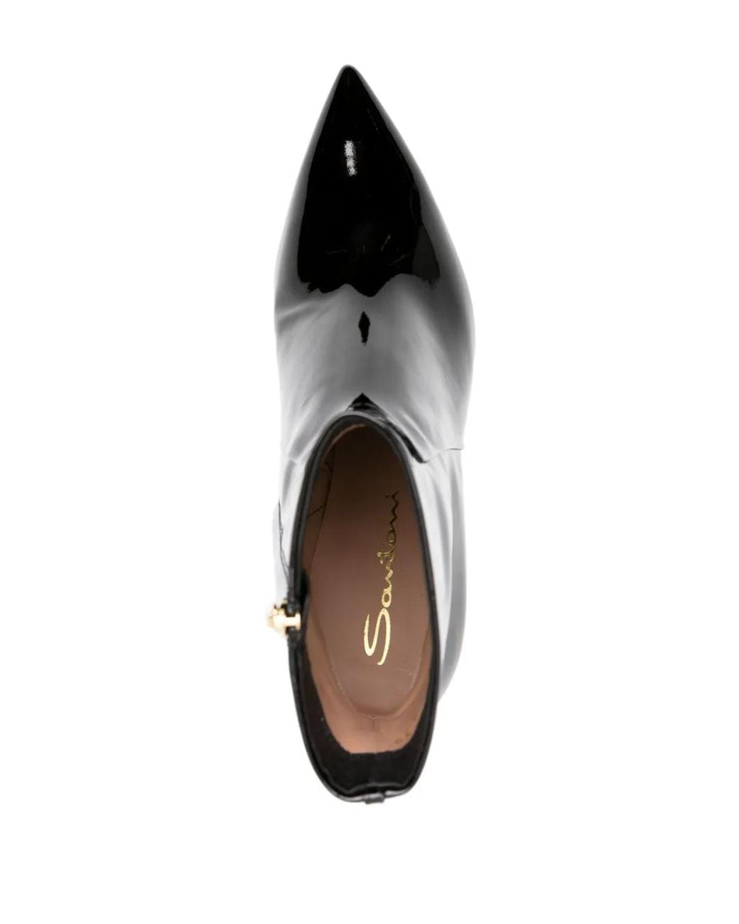 Santoni Black 65Mm Patent Leather Ankle Boots