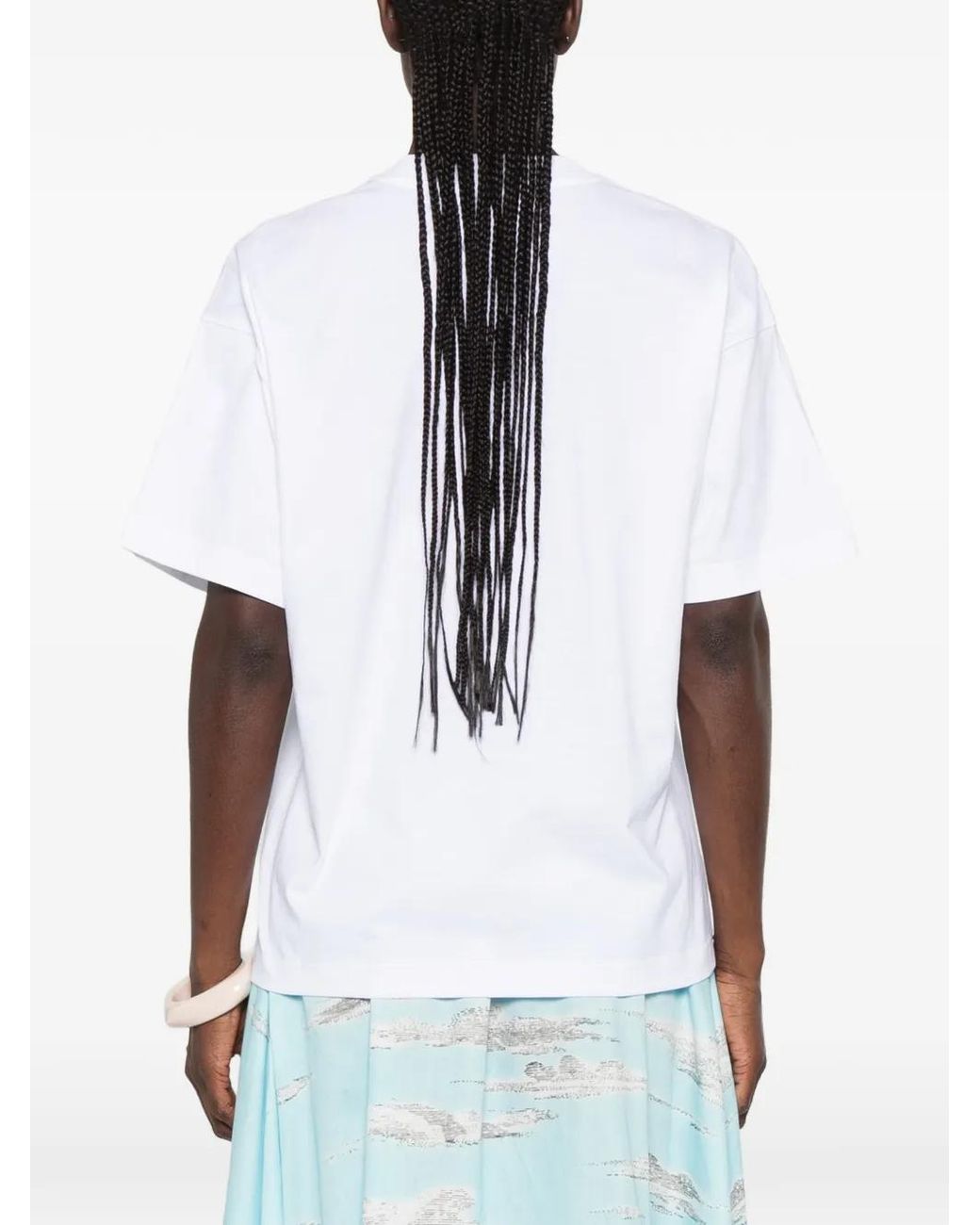 Moschino White Logo-Print Cotton T-Shirt