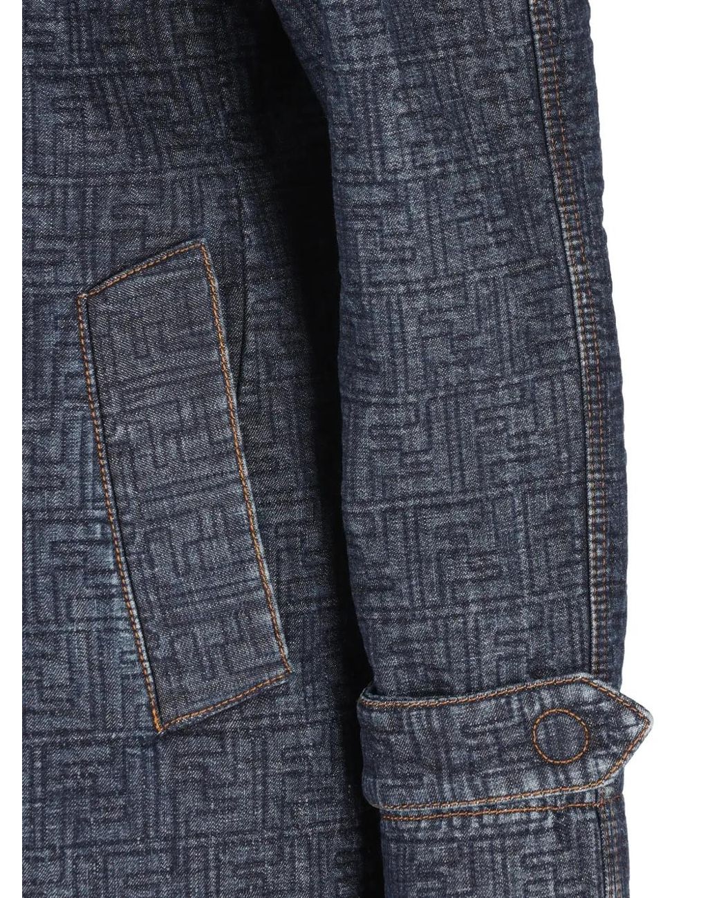 Fendi Gevoerde Denim Mantel Met Dubbele Rij Knopen in het Blue