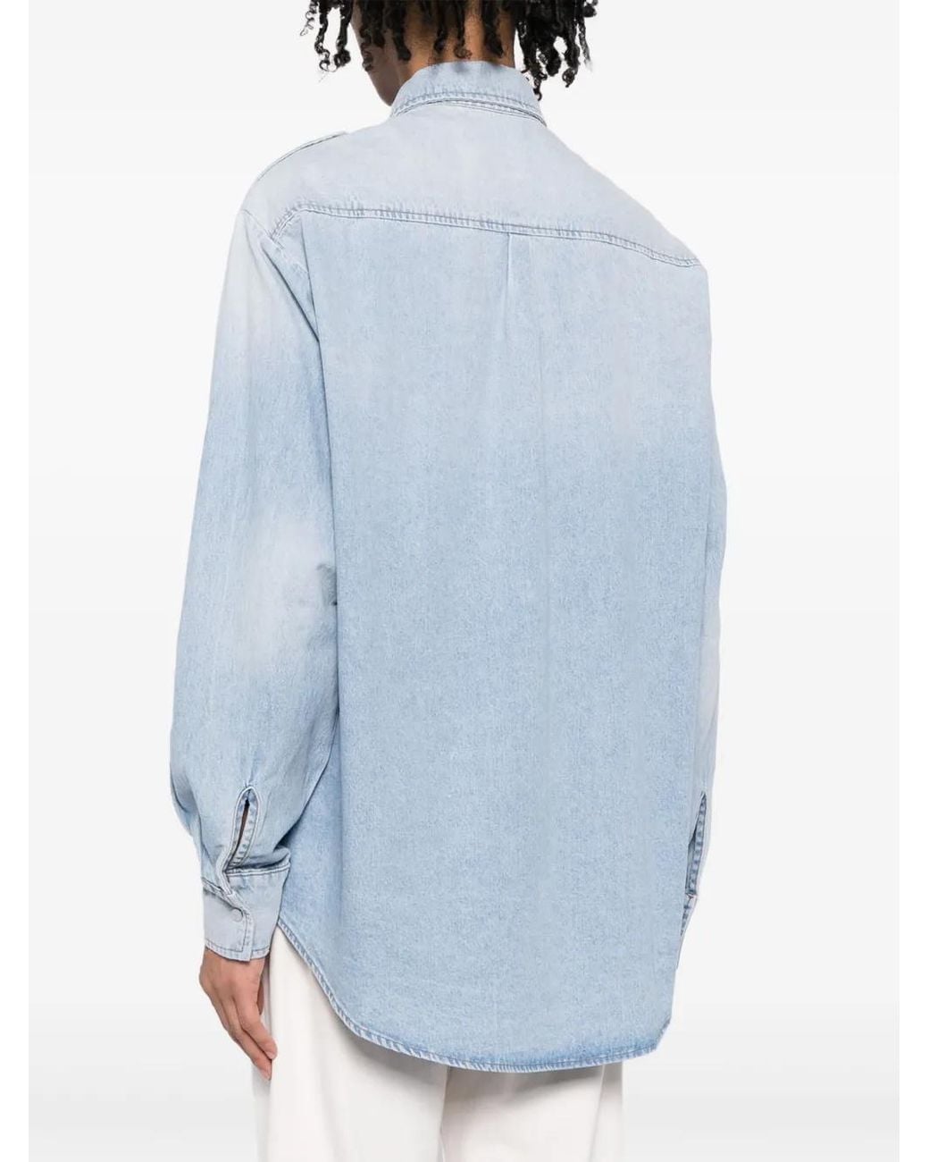 Bally Blue Long-Sleeve Denim Shirt for men